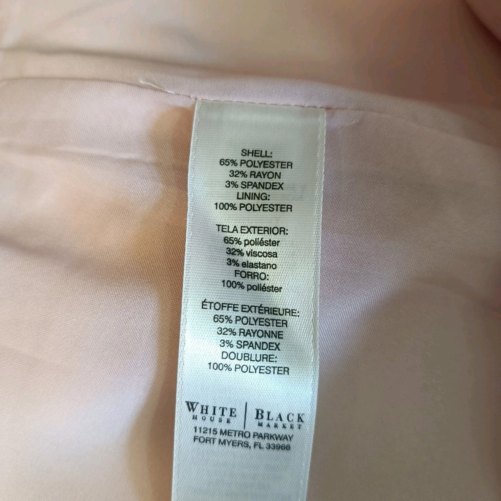 White House Black Market Light Pink Asymmetrical Zip Lined Mini Skirt Womens 10 - Picture 4 of 7